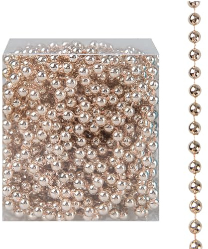 Christmas Luxury 8 Metre Bead Chain Garland Decoration Xmas Tree Hanging Ornaments (Rose Gold)