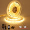 TOPAI Ruban LED COB 5M Blanc Chaud Étanche IP65, Bande LED 2700K Variateur avec 12V Alimentation et Télécommande CRI >90, 480LED/M Pour chambre à coucher Cuisine Maison Décoration intérieure