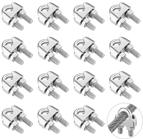 Jeffdad 15 Stück Drahtseilklemme, 3mm Edelstahl Seilklemme Drahtseilklemmen Bügelseilklemme U-Bolzen Bügelform Stahlseil Seilverbinder für Drahtseil Seilklemme Klemme Wäscheleine Markise (M3)