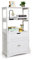 HOMASIS Estantería con 2 Puertas de Almacenamiento, Librería Independiente con 2 estantes de Madera Abiertas, Estante gabinete Vertical para salón, Dormitorio, Oficina, 60x32,5x122cm (Blanco)