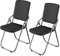 Lvhecforhm Klappstuhl mit Rückenlehne, 2er Set Esszimmerstühle, Küchenstuhl mit Stahlrahmen, Esszimmerstuhl Konferenzstuhl Klappbar, Klappstühle Schwarz Leder,Loungesessel,Freien Klappstühle Esszimmer