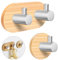 Haken Selbstklebend, Holz Handtuchhaken 304 Edelstahl & Bambus, Ohne Bohren Wandhaken Wasserfeste Klebehaken Wand für Badezimmer Küche Toilette (2 Stück)