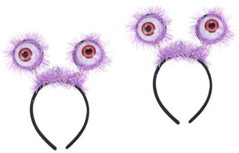 Warmhm 2St Leuchtender Augenperlen-Haarreifen Haarschmuck für den Abschlussball Tiara Halloween-Party-Haar-Accessoire Haarreifen mit leuchtenden Augenperlen Kopfbedeckung Violett