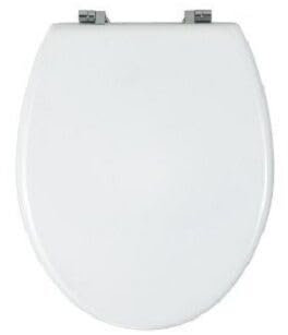 Optimal Products MDF Toilet Seat Novelty Design Stainless Steel Hinges All Printed Loo Seats Soft Close/Slow Close (White Soft Close (Plastic))