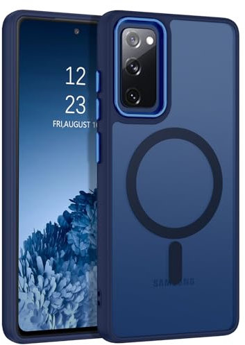 BENTOBEN Coque pour Samsung Galaxy S20 FE Magnétique Etui avec Protection Antichoc de Grade Militaire,Dos Mat Grivé Translucide Anti Rayures Doux pour la Peau Housse Samsung S20 FE 4G/5G -Bleu Foncé