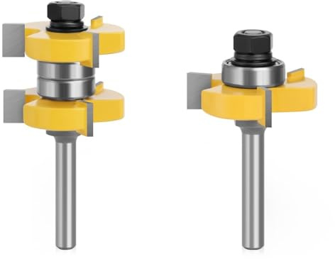 WZFC 2er-Set 8-mm-Schaft Nut- Und Federfräser-Set Stock 1-1/2 Zapfenfräser