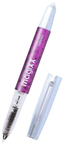 Online magiXX radierbarer Tintenroller Lila mit Tintenpatrone I Rollerball mit 0,7mm Strichstärke I inkl. 1x Patrone blau I radierbarer Stift für Schule, Uni und Büro I thermosensitive Tinte