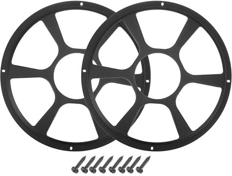 X AUTOHAUX Universal 12 Car Speaker Grills Cover Round 12 Inch Audio Speaker Subwoofer Guard Protector Case with Mounting Screws Iron Black - Pack of 2