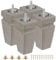 Square Wood Furniture Legs Set of 4 - Wooden Replacement Feet for Couch, Bed, Bench, Dresser, Rubber Wood Parts for Table, Sofa, Wooden Legs Chairs Complete with Installation Hardware (5 inch Grey)