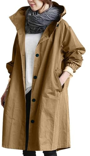 Manteau Imperméable Femme Grande Taille - Veste Coupe Vent avec Capuche - Vêtement De Pluie Long pour D'extérieur, Camping, Randonnée