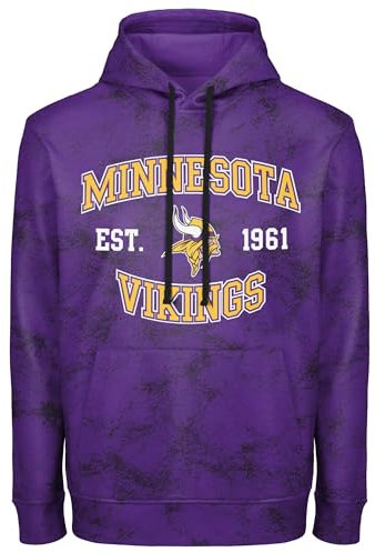 FOCO NFL Herren Offiziell lizenziertes Established Wordmark Camo Performance Throwback Team Color Pullover Sweatshirt Hoodie, Minnesota Wikinger, Violett, Medium