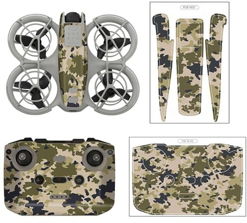 Dekoratives Aufkleber-Kit für DJ-i Neo, wasserdichte kratzfeste Decals Aufkleber für DJ-i Neo Drohne und Controller, Schutzfolie Aufkleber für DJ-i Neo Zubehör (Wüste)