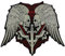 1 Pack Large Iron on Skull Wings Sword Patches - Motorcycle Badges for Biker Jacket