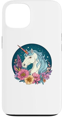 iPhone 13 Unicorn With Flowers And Stars Case