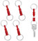 4pcs Porte Clés à Dégagement Rapide, Fer Alliage de Laiton Porte Clés Détachable Porte Clés à Déconnexion Rapide Anneau Porte Clés à Dégagement Rapide Anneau Séparé par Pression (Rouge)