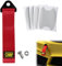 Cinghia di Traino, Trailer Corda, Corda per Rimorchio in Nylon, Gancio Traino in Tessuto, Cinghia di Traino Tuning, Cinghia di Traino Auto con Pellicola Protettiva Auto Pellicole Maniglia (Rosso)