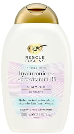 OGX Rescue Fusions Hyaluronic Acid Hydrating Hair Shampoo, 385 ml