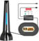 TV Aerial - High Gain Freeview TV Aerial with Signal Booster, Digital HDTV Aerial Indoor for 560+ Miles Long Range Reception, Support 4K 1080P VHF/UHF/DAB Radio and All TV