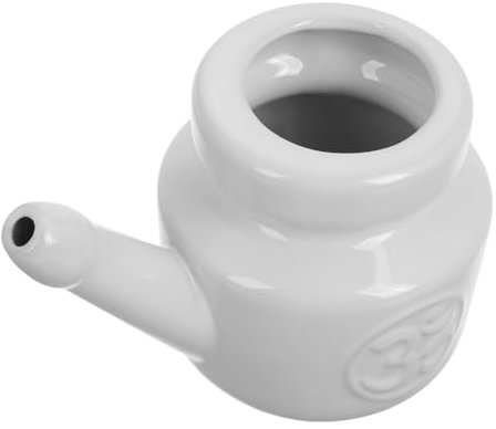 TOVINANNA Keramik Nasenspülflasche Nasenreinigungsset Wiederverwendbar Sanfte Nasenspülung Für Klare Atmung Nasenpflege Gerät Aus Polierter Keramik Weiß