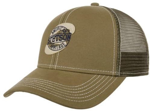 Stetson Stamp Mesh 6 Panel Snapback Baseball Trucker Cap 100% Cotton Men Summer Winter Olive