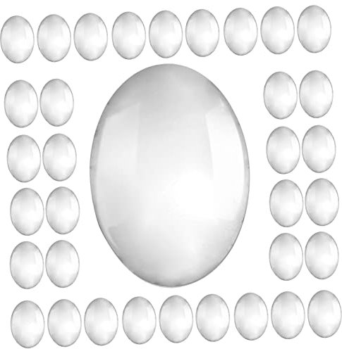 Vaguelly 30Pcs Clear Glass Nail Polish Display Beads Nail Color Cards for Nail Art Practice Salon Use and Nail Color Showcase