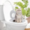 Kit d'entraînement pour siège de toilette pour chat, système d'apprentissage des toilettes pour chat, outil de siège de train, boîte pour nettoyage d'animaux domestiques (gris)