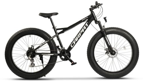 CARPAT SPORT Fatbike 26 Zoll Fat Tire 4.0 Hardtail MTB für Herren Damen und Jungen 7 Gang, Kettenschaltung, Alu-Rahmen Fahrrad, Fat Bike Mountainbike