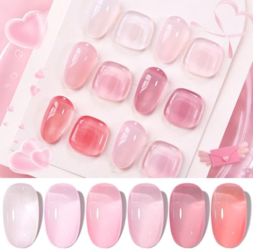 Born Pretty UV Nagellack Jelly Natur Rosa - Gel Nagellack UV Lack Maniküre und Nagelkunst DIY zu Hause