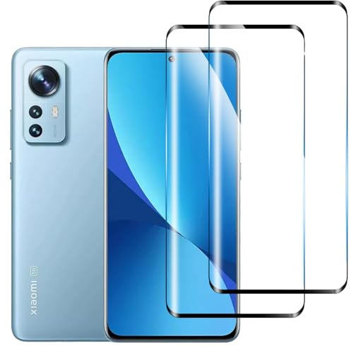 iccdpi 2 Pack Protector Pantalla Vidrio Templado para Xiaomi 12, Dureza 9H, Anti-Rayas, Anti-Huellas, Sin Burbujas, Antiarañazos, Alta Definición