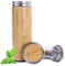 Dimono Bambus Thermobecher Reisebecher - Tee to go Teamaker doppelwandiger Thermosbecher mit Teesieb Thermoflasche aus Edelstahl, 400ml