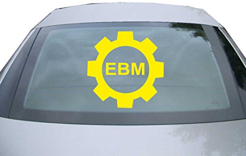 Indigos UG Aufkleber Heckscheibe & Motorklappe - gelb - 600x600 mm - Cop - Ebm Zahnrad - selbstklebender Sticker für Auto, Fenster, Bus oder LKW -