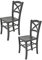 t m c s Tommychairs - 2er Set Stühle Cross für Küche und Esszimmer, robuste Struktur aus lackiertem Buchenholz im Farbton Dunkelgrau und Sitzfläche aus lackiertem Holz in der Farbe Dunkelgrau