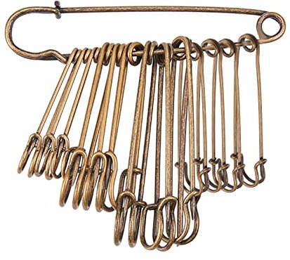 BENECREAT 20PCS Premium Qualitat 4-Gro?e Pack von Sicherheitsnadeln Safety Pins Pack, Beste Nahzubehor Kit fur Babykleidung, Decken, Rocke, Kilts, Gestrick, Kunsthandwerk & Kunst, antike Bronze Farbe