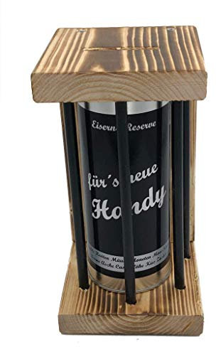 für`s Neue Handy Eiserne Reserve ® Black Edition Spardose witzige Sparbüchse, Geschenkidee Geldgeschenk Sparbüchse Geschenk