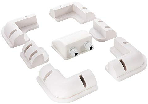 Betop-camp Soporte de Montaje de Panel Solar de 7 Piezas Rectángulo Blanco Soporte de Esquina de Montaje Libre para Esquinas, Botes, Vehículos Marinos, Caravanas