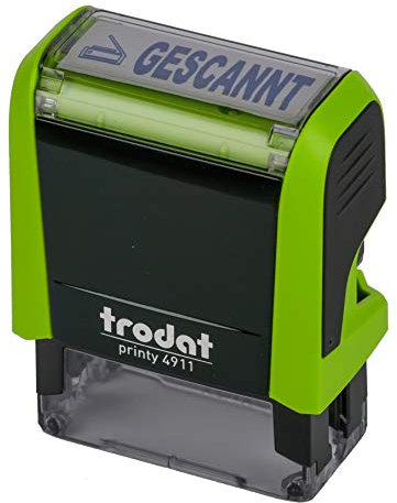 Trodat Printy 4911 apfelgrün GESCANNT SMYBOL BLAU