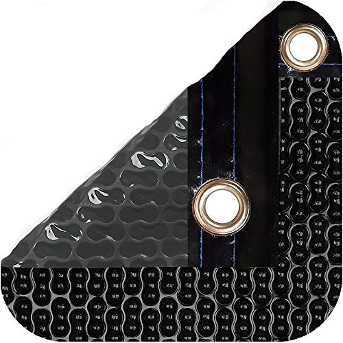 INTERNATIONAL COVER POOL Pack Cobertor Solar 500 micras GeoBubble Energy Guard para Piscina de 4 x 8 Metros con Refuerzo en los Anchos + Enrollador telescópico con Tubo de 80mm
