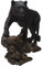 Pacific Giftware Realistische Großkatze Black Panther Wildlife Leopard Cougar Dekorative Harzfigur Statue