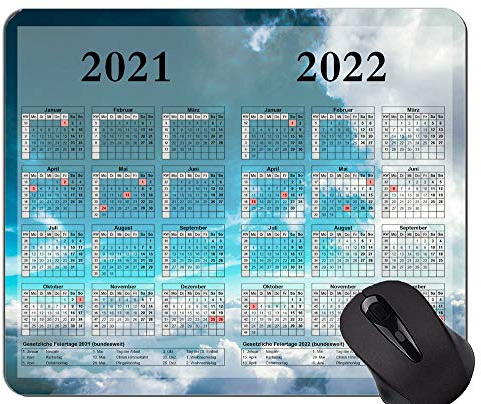 2021-2022 Kalender mit Feiertagen Mouse Pad Lustige angepasste, schöne Sternenhimmel Gaming Mousepad
