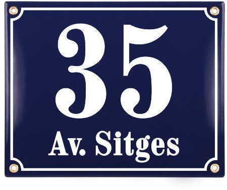 Placas de Dirección – Ceramica Numeros Casa Exterior Personalizada – 20x25 cm - Azul