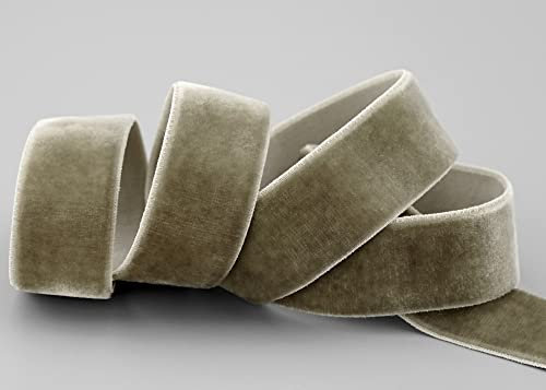 finemark 3 m x 16 mm Elastisches Samtband Taupe (639) Velour extrem dehnbar einseitig Samt 20% Elasthan zum nähen
