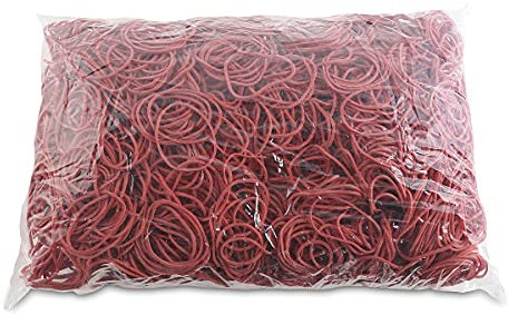 OFFICE PRODUCTS Gummibander Durchmesser: 40mm Farbe: Rot/Gewicht: 1000g - 1 kg/Haushaltsgummi Gummiringe Gummi/Kautschuk 60% / Gummis für Zuhause Büro Schule