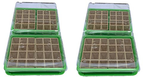 KH Starterset Anzucht Set inkl. biologisch abbaubarer Anzuchttöpfe aus Zellulose Anzuchtkasten ca. 27 x 19 x 11 cm Indoor Mini Gewächshaus Zimmergewächshaus für Balkon Terrasse Fensterbank (S26) (4)