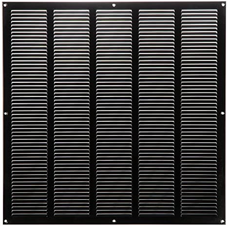 Negro 500x500 mm Rejilla de Ventilacion con Mosquitera, Metalica