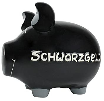 Spardose Schwein aus Keramik Geschenk Kinder Schwarz KCG Schwarzgeld Sparen Mitbringsel XXL