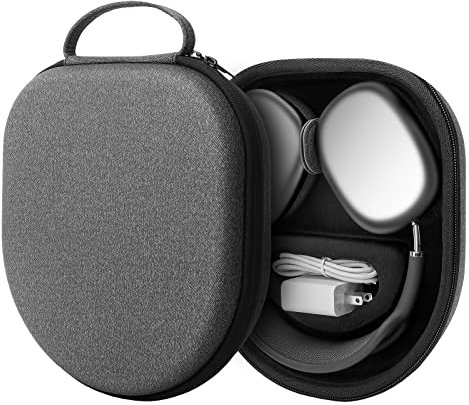 Yinke Tasche Etui für Apple AirPods Max unterstützt den Schlafmodus, Tragbarer Tragetasche für den Hard Hülle Case (Black SCW)