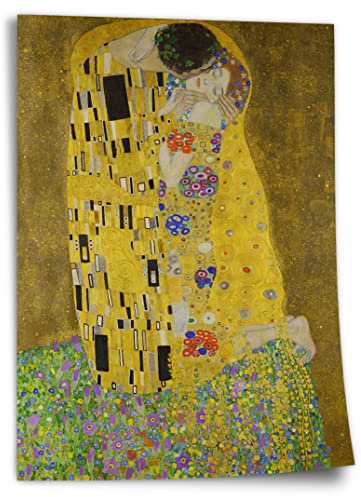 Printistico Poster Gustav Klimt - Der Kuss (1907-1908) Kunstdruck ohne Rahmen, Wandbild - A4, A3, A2, A1, A0, XXL - Wohnzimmer, Schlafzimmer, Küche, Deko