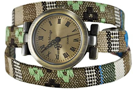 Damen-Armbanduhr - Ethno - Hippie Style - Uhr - Boho - Baumwolle - Bunt - Personalisierter Schmuck - Geschenk für Sie - Festival Accessoires - Sommer - Handmade - Maßanfertigung (Bronze)
