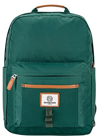 SEVENTEEN LONDON – Stilvoller ‘Knightsbridge’ Schulrucksack in smaragdgrün mit einem klassischen Schultasche Design – perfekt für 15,6-Zoll-Laptops