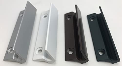 Alu Glasfalzgriff Balkontürgriff Terassentürgriff Ziehgriff Maco zu Ziehen Höhe 72 mm Lochabstand 50 mm zum Anschrauben am Flügelüberschlag (silber)